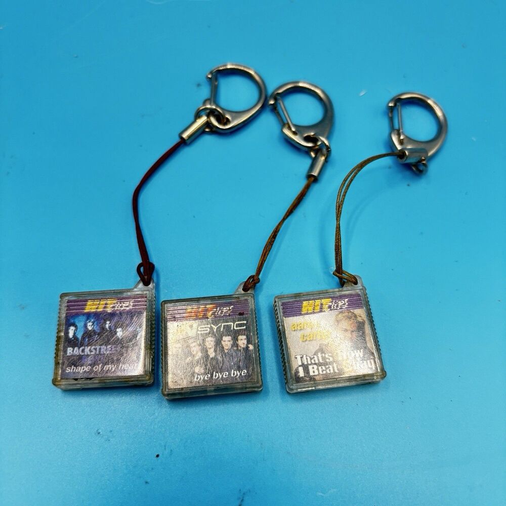 Tiger HitClips Lot 3 Backstreet Boys NSYNC Aaron Carter Y2K Keychain Music
